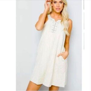 Everleigh Anthropologie ivory dress small